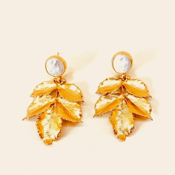 Iris leaf earrings